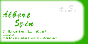 albert szin business card